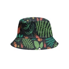 Pattern Forest Leaf Fruits Flowers Motif Inside Out Bucket Hat (kids) by Amaryn4rt