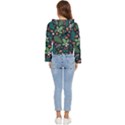 Pattern Forest Leaf Fruits Flowers Motif Women s Lightweight Cropped Hoodie View4