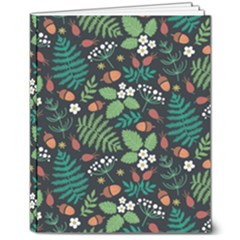 Pattern Forest Leaf Fruits Flowers Motif 8  X 10  Softcover Notebook