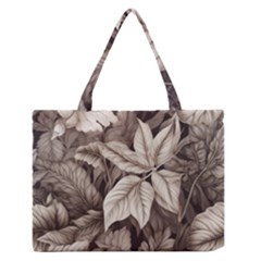 Plant Leaves Pattern Zipper Medium Tote Bag by Amaryn4rt