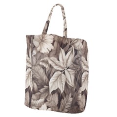 Plant Leaves Pattern Giant Grocery Tote by Amaryn4rt