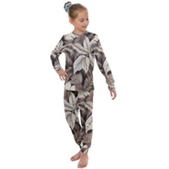 Plant Leaves Pattern Kids  Long Sleeve Set  by Amaryn4rt