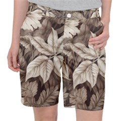 Plant Leaves Pattern Women s Pocket Shorts by Amaryn4rt