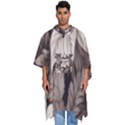 Plant Leaves Pattern Men s Hooded Rain Ponchos View1