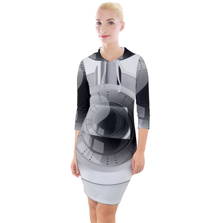 Washing Machines Home Electronic Quarter Sleeve Hood Bodycon Dress