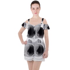 Washing Machines Home Electronic Ruffle Cut Out Chiffon Playsuit by pakminggu