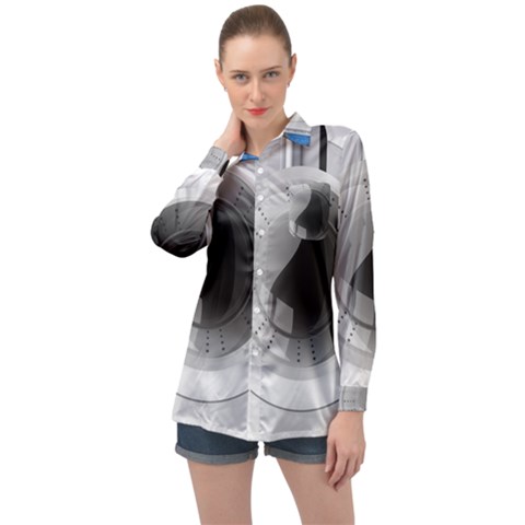 Washing Machines Home Electronic Long Sleeve Satin Shirt by pakminggu