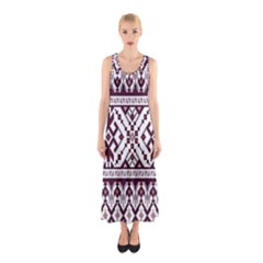 Illustration Ukrainian Folk Seamless Pattern Ornament Sleeveless Maxi Dress by pakminggu