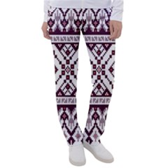 Illustration Ukrainian Folk Seamless Pattern Ornament Women s Casual Pants by pakminggu