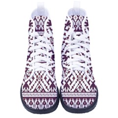 Illustration Ukrainian Folk Seamless Pattern Ornament Men s High-top Canvas Sneakers