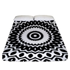 Circular Concentric Radial Symmetry Abstract Fitted Sheet (california King Size) by pakminggu