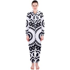 Circular Concentric Radial Symmetry Abstract Hooded Jumpsuit (ladies) by pakminggu