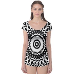 Circular Concentric Radial Symmetry Abstract Boyleg Leotard 