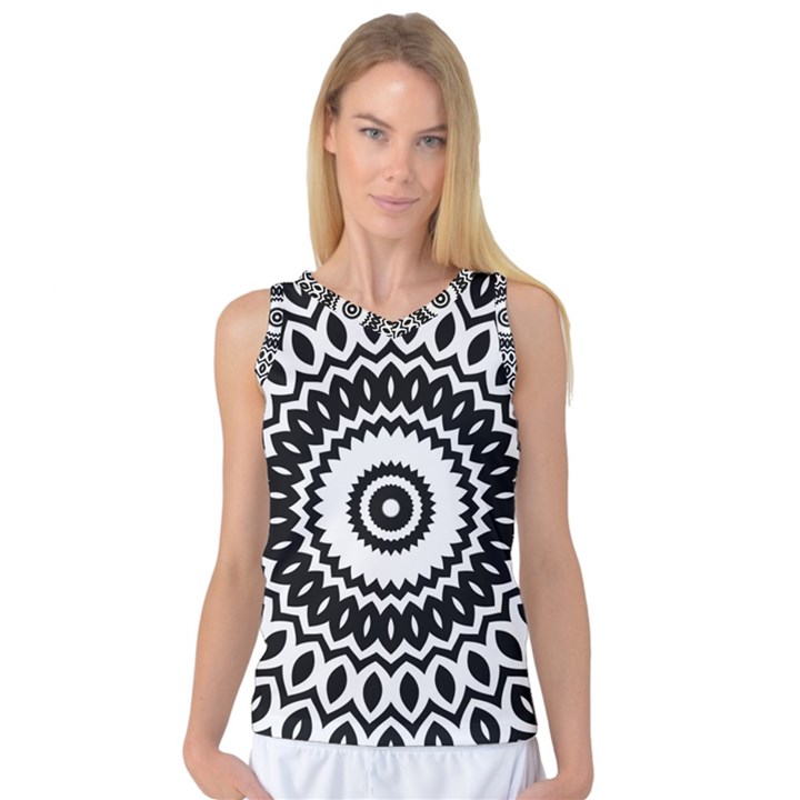 Circular Concentric Radial Symmetry Abstract Women s Basketball Tank Top