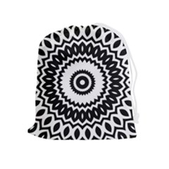 Circular Concentric Radial Symmetry Abstract Drawstring Pouch (xl) by pakminggu