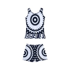 Circular Concentric Radial Symmetry Abstract Kids  Boyleg Swimsuit by pakminggu