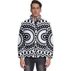 Circular Concentric Radial Symmetry Abstract Men s Puffer Bubble Jacket Coat by pakminggu