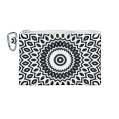 Circular Concentric Radial Symmetry Abstract Canvas Cosmetic Bag (medium) by pakminggu