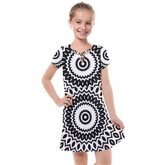 Circular Concentric Radial Symmetry Abstract Kids  Cross Web Dress by pakminggu