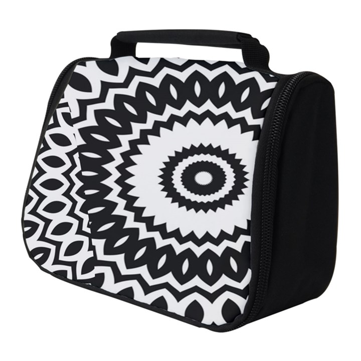 Circular Concentric Radial Symmetry Abstract Full Print Travel Pouch (Small)