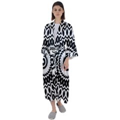 Circular Concentric Radial Symmetry Abstract Maxi Satin Kimono by pakminggu