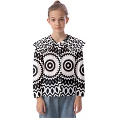 Circular Concentric Radial Symmetry Abstract Kids  Peter Pan Collar Blouse