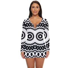 Circular Concentric Radial Symmetry Abstract Long Sleeve Boyleg Swimsuit by pakminggu