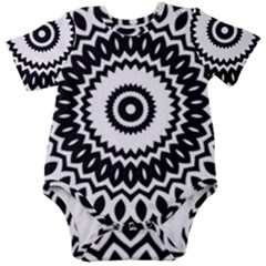 Circular Concentric Radial Symmetry Abstract Baby Short Sleeve Bodysuit by pakminggu