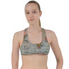 Vintage World Map Criss Cross Racerback Sports Bra by pakminggu