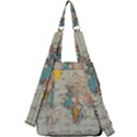 Vintage World Map Center Zip Backpack View2