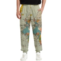 Vintage World Map Men s Elastic Waist Pants by pakminggu