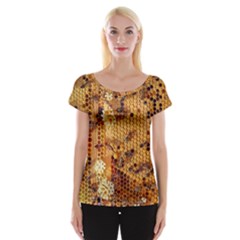 Bees Nature Animals Honeycomb Cap Sleeve Top by pakminggu