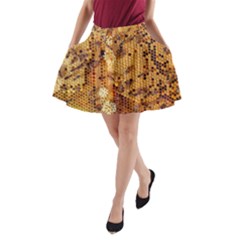 Bees Nature Animals Honeycomb A-line Pocket Skirt by pakminggu