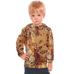 Bees Nature Animals Honeycomb Kids  Hooded Pullover by pakminggu