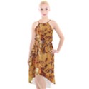 Bees Nature Animals Honeycomb High-Low Halter Chiffon Dress  View1