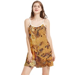 Bees Nature Animals Honeycomb Summer Frill Dress by pakminggu