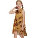 Bees Nature Animals Honeycomb Kids  Frill Swing Dress View2