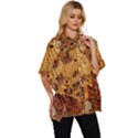 Bees Nature Animals Honeycomb Women s Batwing Button Up Shirt View3