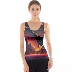 Fire Flame Burn Hot Heat Light Burning Orange Women s Basic Tank Top by pakminggu