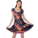 Fire Flame Burn Hot Heat Light Burning Orange Cap Sleeve Dress View1