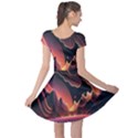 Fire Flame Burn Hot Heat Light Burning Orange Cap Sleeve Dress View2