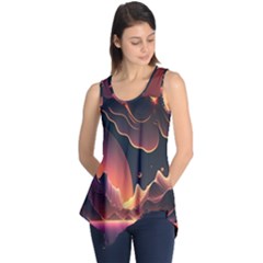 Fire Flame Burn Hot Heat Light Burning Orange Sleeveless Tunic by pakminggu