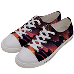 Fire Flame Burn Hot Heat Light Burning Orange Women s Low Top Canvas Sneakers by pakminggu