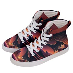 Fire Flame Burn Hot Heat Light Burning Orange Men s Hi-top Skate Sneakers by pakminggu