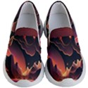 Fire Flame Burn Hot Heat Light Burning Orange Kids Lightweight Slip Ons View1