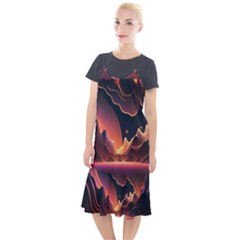 Fire Flame Burn Hot Heat Light Burning Orange Camis Fishtail Dress by pakminggu