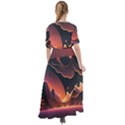 Fire Flame Burn Hot Heat Light Burning Orange Waist Tie Boho Maxi Dress View2