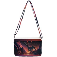 Fire Flame Burn Hot Heat Light Burning Orange Double Gusset Crossbody Bag by pakminggu