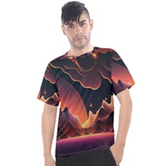 Fire Flame Burn Hot Heat Light Burning Orange Men s Sport Top by pakminggu