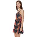 Fire Flame Burn Hot Heat Light Burning Orange Short Frill Dress View2